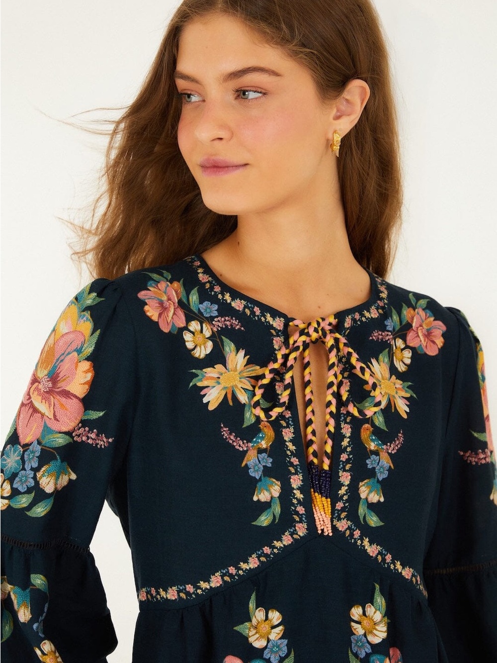FARM Rio Dark Blue Maira Floral Mini Dress Size XS - NWT